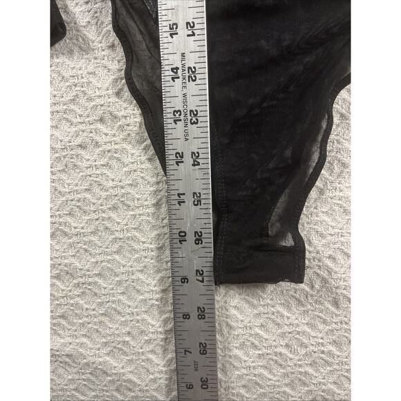 SHEIN SXY Women's Small Long Sleeve Snap Leotard - Black sexy top club - Picture 6 of 13